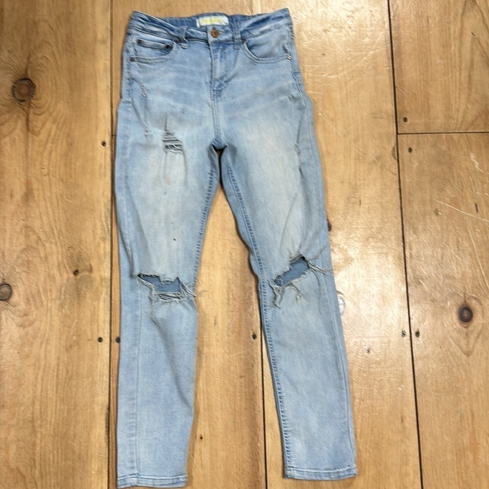 Indigo Rein, Blue Very Distressed Torn Jeans, 14